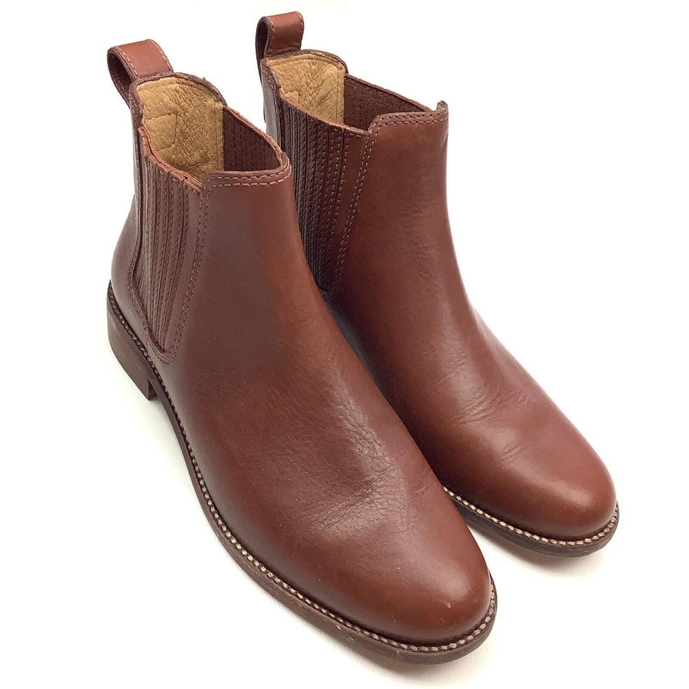 Madewell Women's 6 The Ainsley Brown Leather Chelsea Ankle Boots Booties Shoes